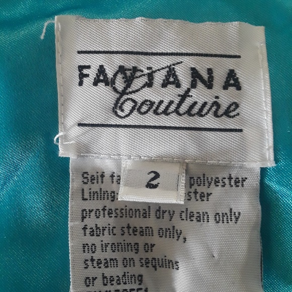 Faviana Couture Blue Sequin Prom Dress - Picture 6 of 8